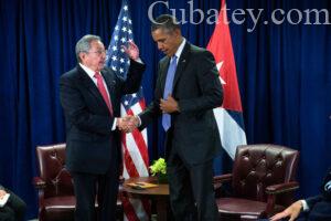 foto de raul castro y barack obama